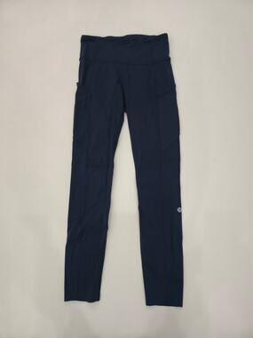 Lululemon Fast and Free Tight Navy Blue Full Length Size 4 EUC